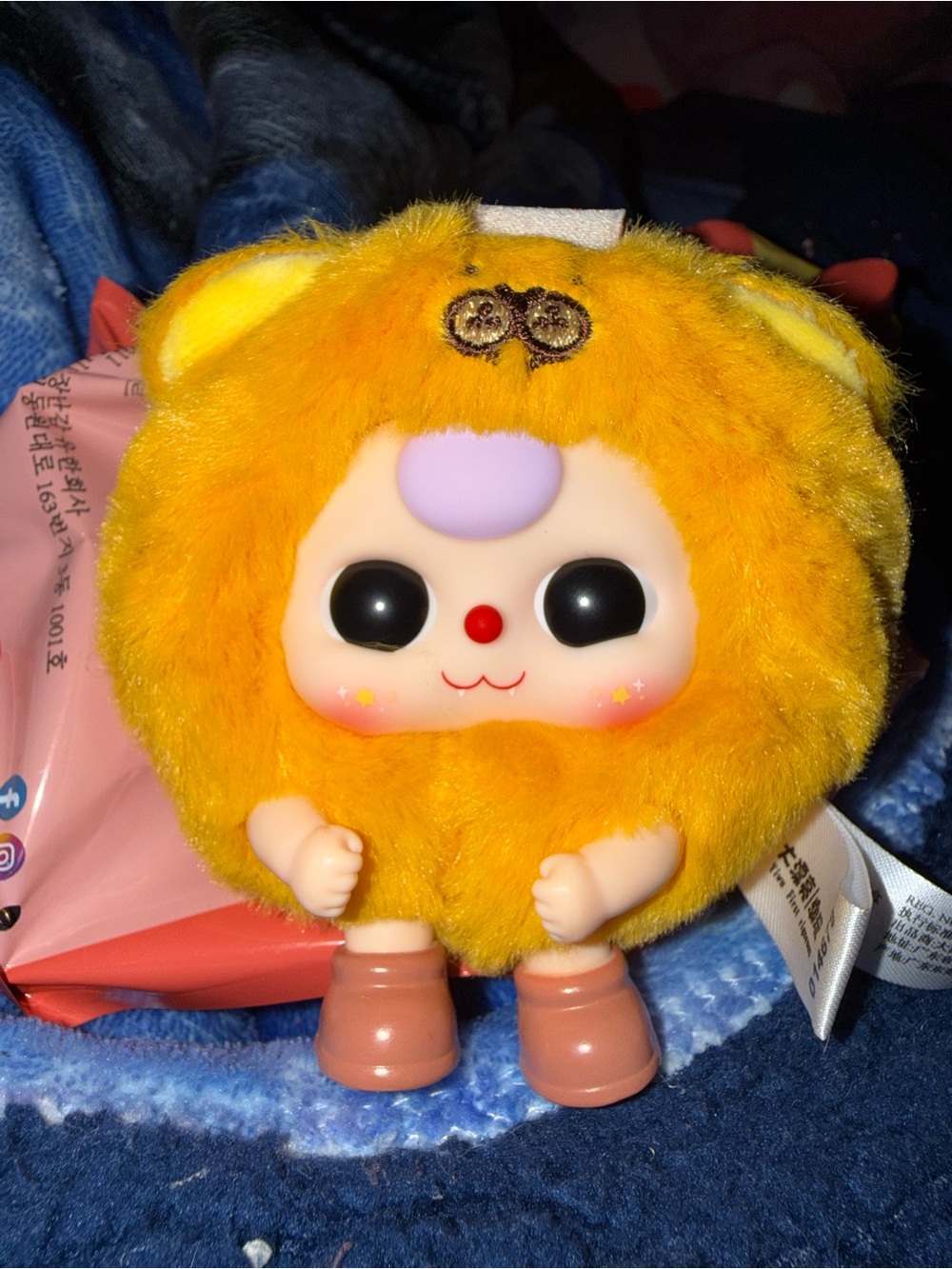 Baby Three Round Beast Vinyl Plush Pendant - Meow Meow Little Leopard Lion